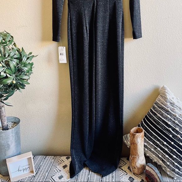 Aidan Mattox NWT Stretch Crepe Side Cut Out Mock Neck Long Sledve Jumpsuit - Picture 15 of 17